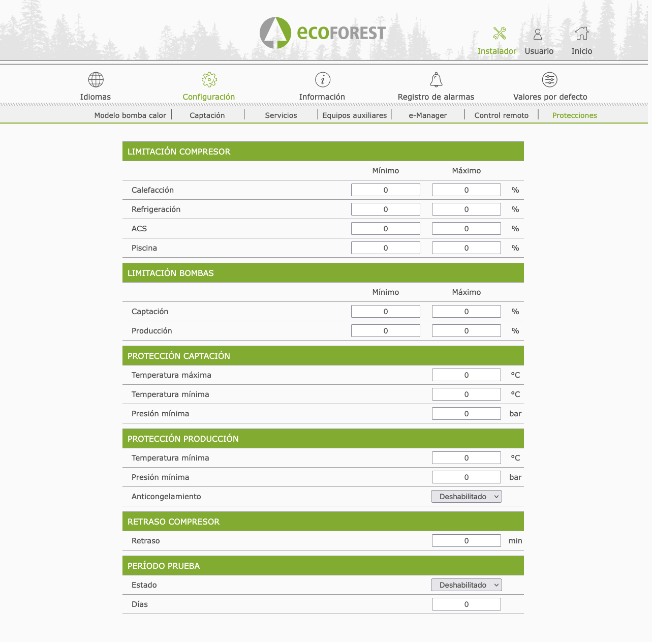 Ecoforest vulnerability evidence - System access